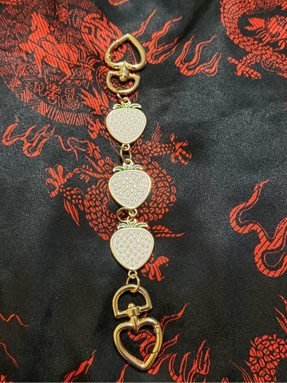 Strawberry extender charm- white